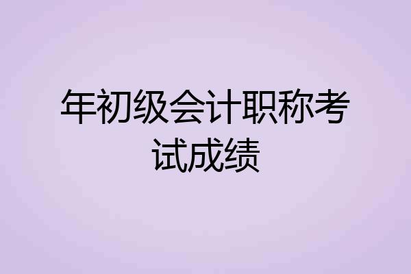 年初级会计职称考试成绩