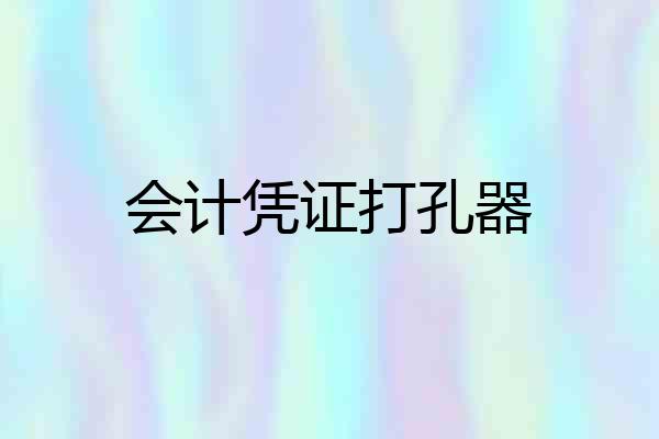 会计凭证打孔器
