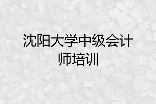 沈阳大学中级会计师培训