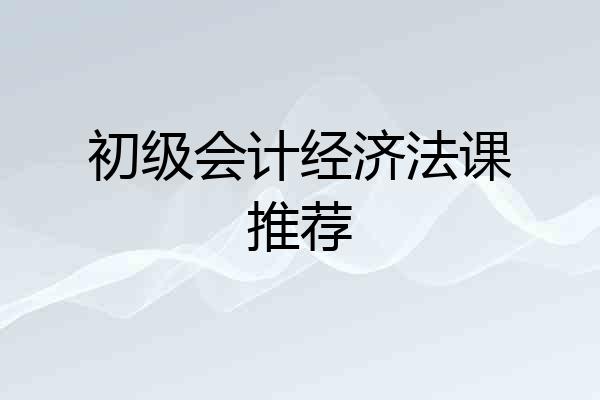 初级会计经济法课推荐