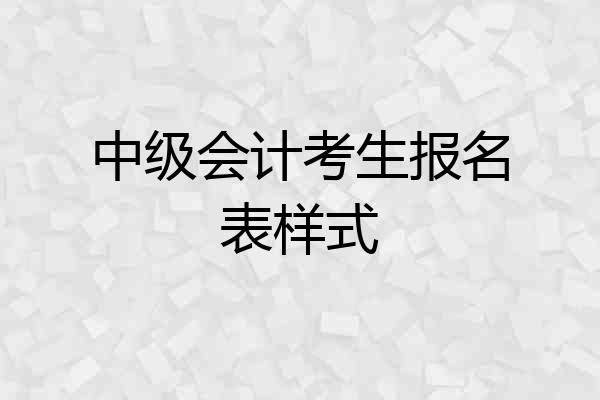 中级会计考生报名表样式