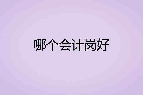 哪个会计岗好