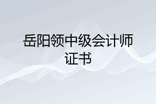 岳阳领中级会计师证书