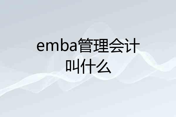 emba管理会计叫什么