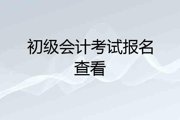 初级会计考试报名查看