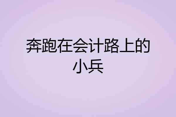 奔跑在会计路上的小兵