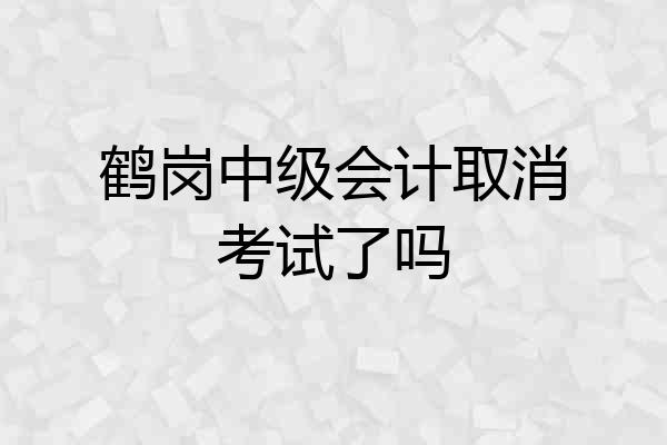 鹤岗中级会计取消考试了吗