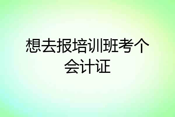 想去报培训班考个会计证