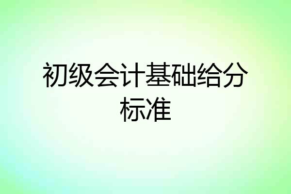 初级会计基础给分标准