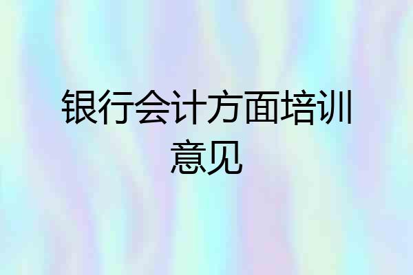 银行会计方面培训意见