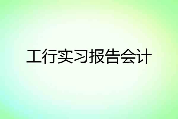 工行实习报告会计