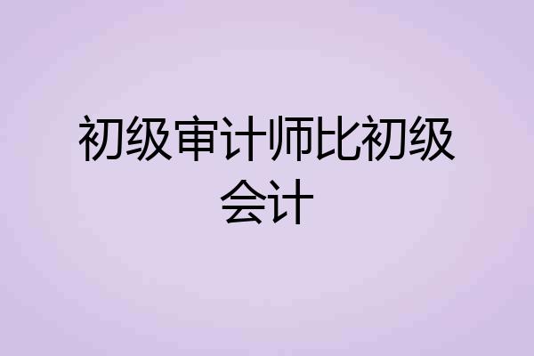 初级审计师比初级会计