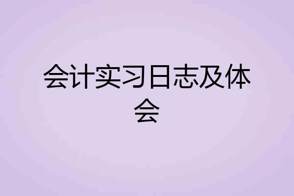 会计实习日志及体会