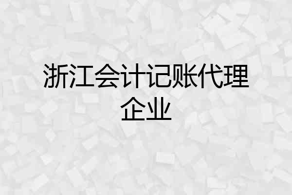 浙江会计记账代理企业