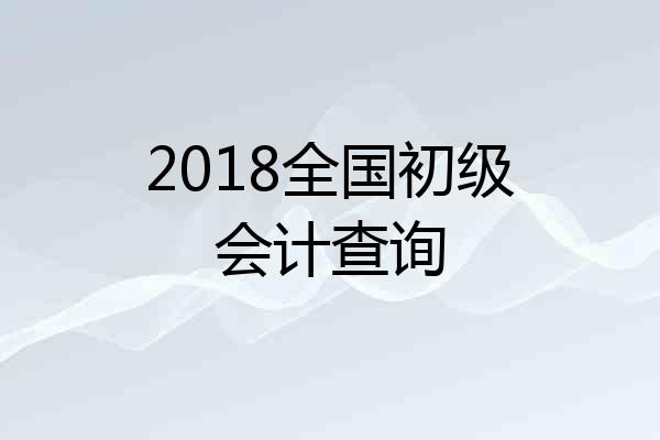 2018全国初级会计查询