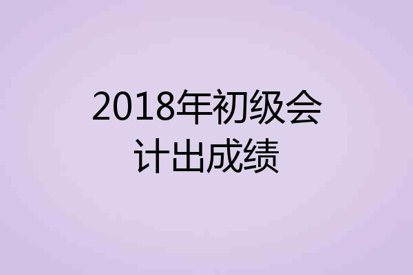2018年初级会计出成绩