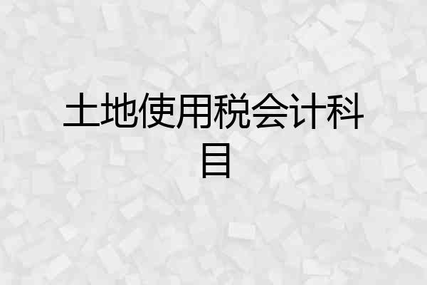 土地使用税会计科目