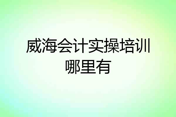 威海会计实操培训哪里有