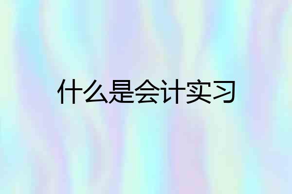 什么是会计实习