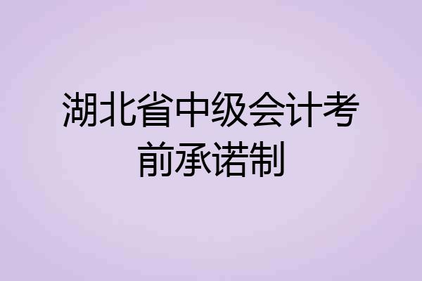 湖北省中级会计考前承诺制
