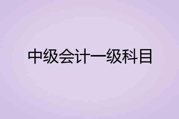 中级会计一级科目