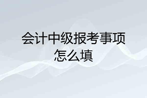 会计中级报考事项怎么填