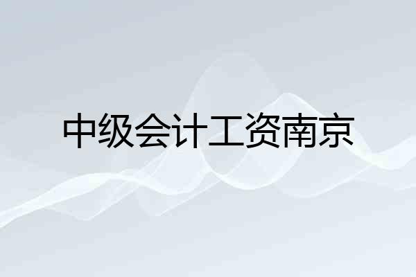 中级会计工资南京