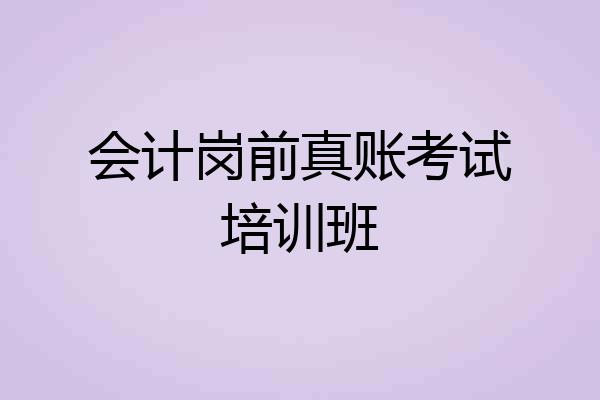 会计岗前真账考试培训班