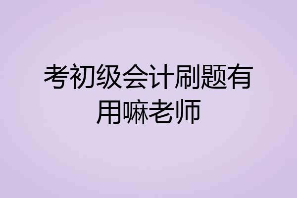 考初级会计刷题有用嘛老师