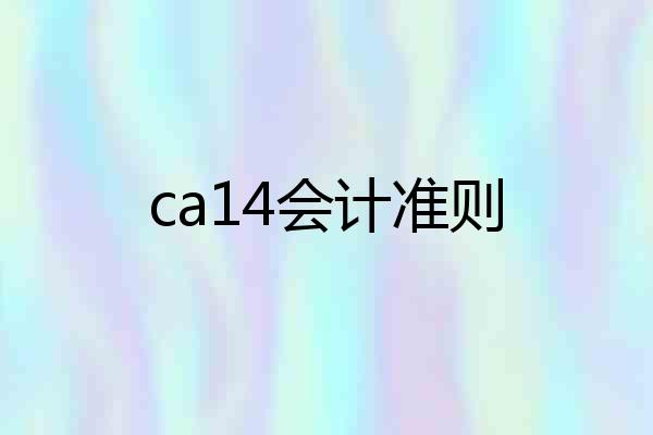 ca14会计准则