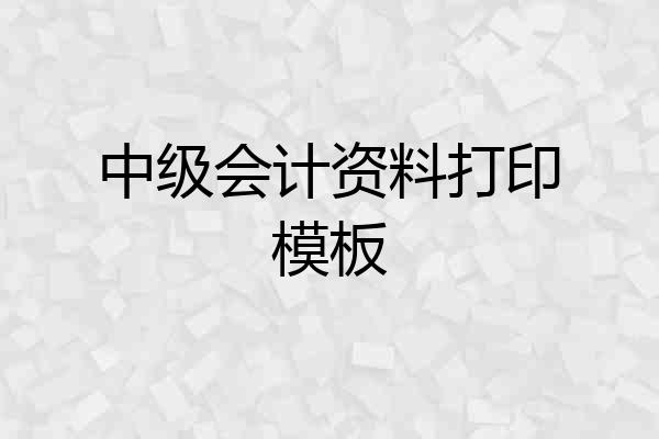 中级会计资料打印模板