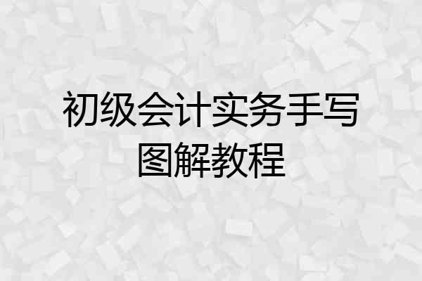 初级会计实务手写图解教程