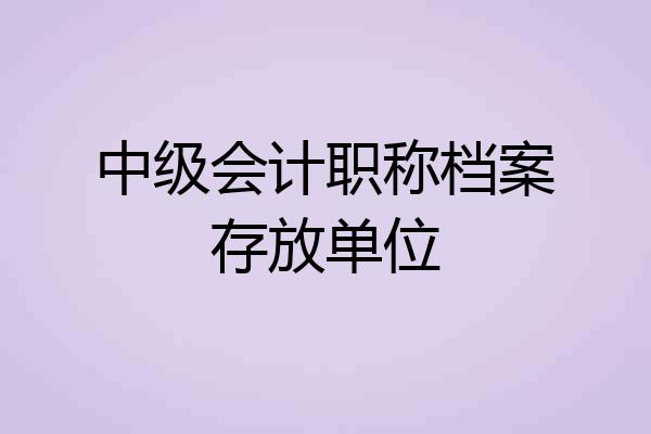 中级会计职称档案存放单位