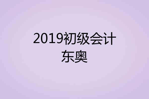 2019初级会计东奥