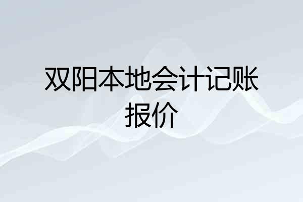 双阳本地会计记账报价