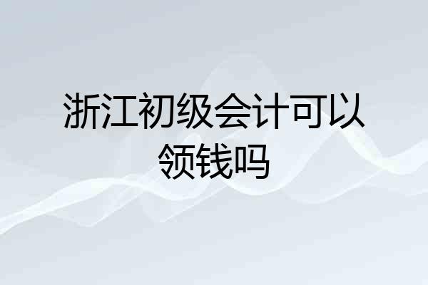 浙江初级会计可以领钱吗