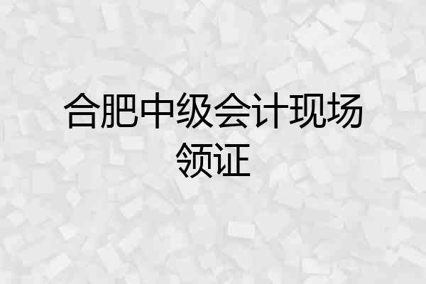 合肥中级会计现场领证