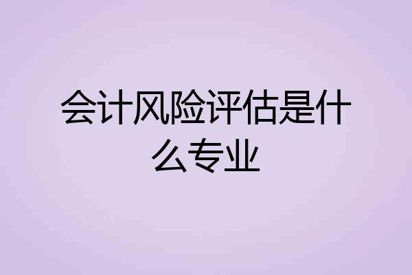 会计风险评估是什么专业