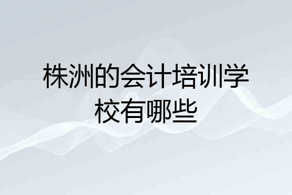 株洲的会计培训学校有哪些