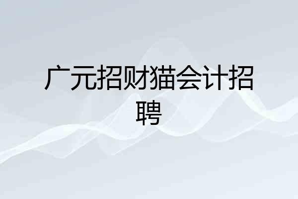 广元招财猫会计招聘