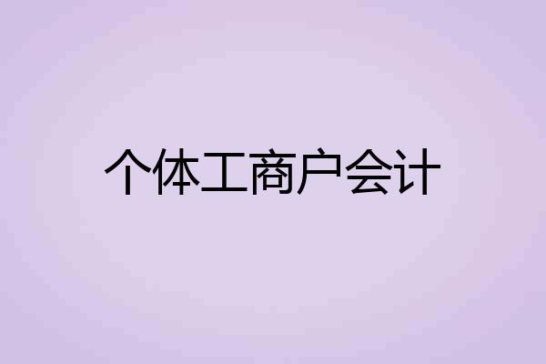 个体工商户会计