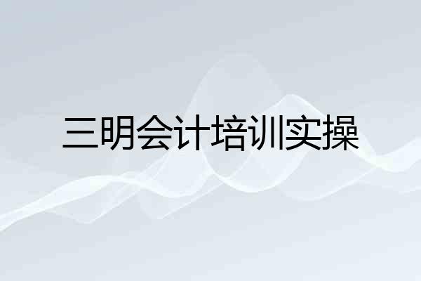 三明会计培训实操