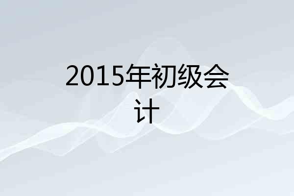 2015年初级会计