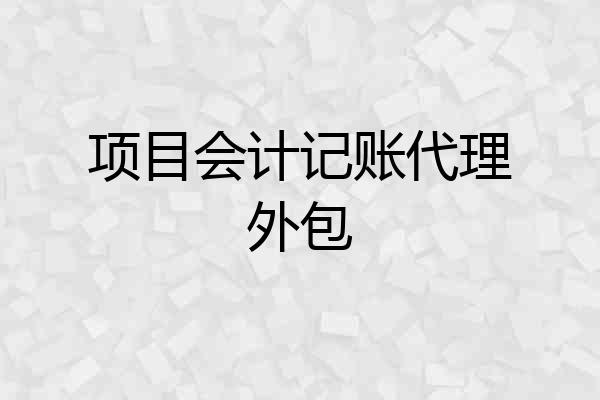 项目会计记账代理外包