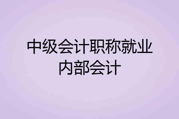 中级会计职称就业内部会计