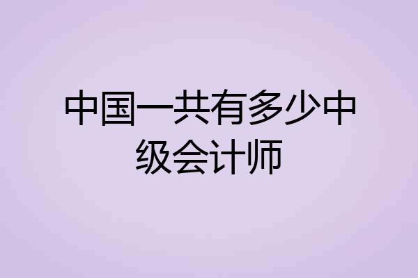 中国一共有多少中级会计师