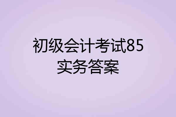 初级会计考试85实务答案