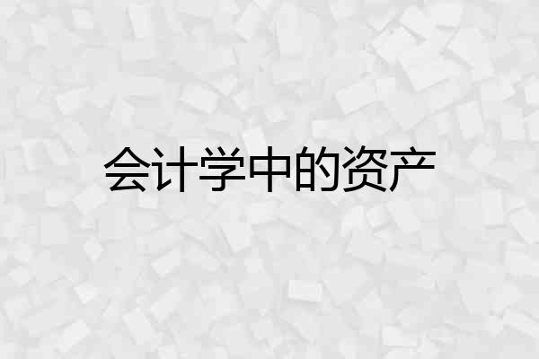 会计学中的资产