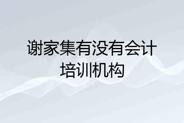谢家集有没有会计培训机构