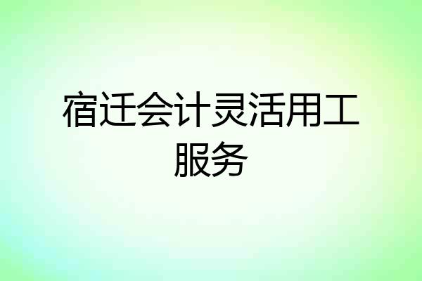 宿迁会计灵活用工服务